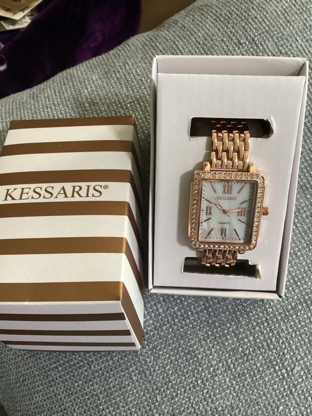 Kessaris Rose Gold Crystal-Accent Women's Bracelet Watch